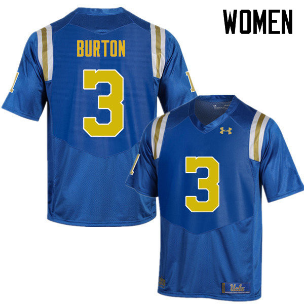 Women #3 Brandon Burton UCLA Bruins Under Armour College Football Jerseys Sale-Blue